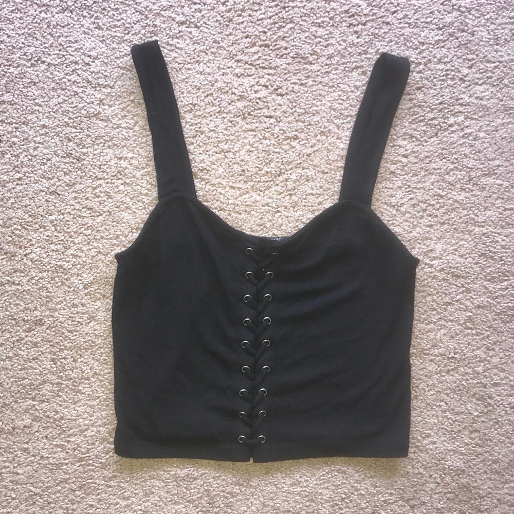 Lace up crop top